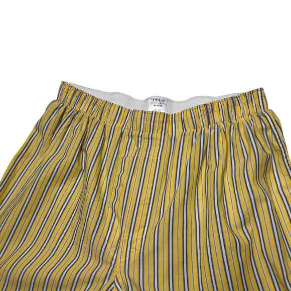 Polo Ralph Lauren Yellow Striped Classic Fit Preppy Cotton Boxer Shorts Lounge M - Picture 11 of 11